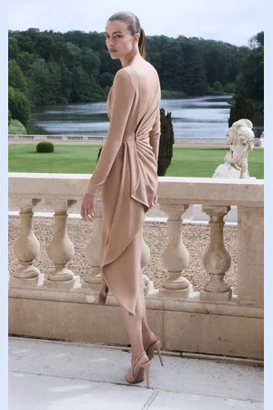 Elie saab Gathered Cady Midi Dress - - FR 42 - Moda Operandi