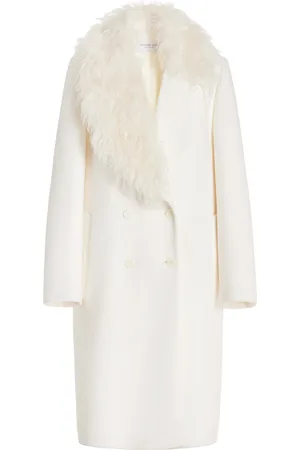 Michael Kors Mohair-Collar Double-Breasted Wool-Melton Coat - - US 4 - Moda Operandi