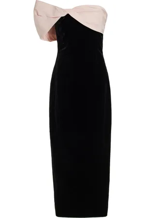 MONIQUE LHUILLIER Twisted Off-The-Shoulder Velvet Maxi Dress - - US 0 - Moda Operandi