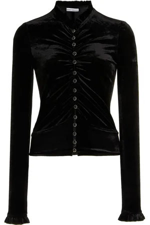 Paco rabanne Ruched Velvet Top - - FR 36 - Moda Operandi