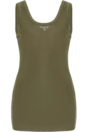 Prada Logo-Detailed Cotton Tank Top - - IT 42 - Moda Operandi