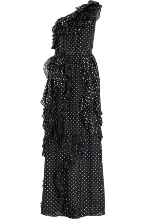 DELPHINE DELAFON Angela Ruffled Polka-Dot Silk-Blend Gown - - US 4 - Moda Operandi