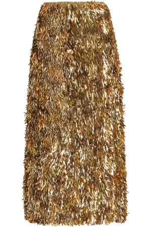 ULLA JOHNSON Casini Paillette-Embellished Silk Midi Skirt - - US 2 - Moda Operandi