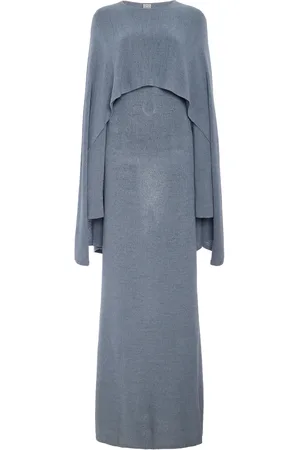 Totême Cape-Detailed Knit Silk Maxi Dress - - XS - Moda Operandi