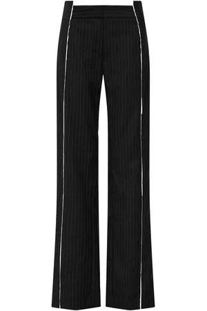 St Agni Deconstructed Pinstriped Wool-Blend Pants - - XS - Moda Operandi