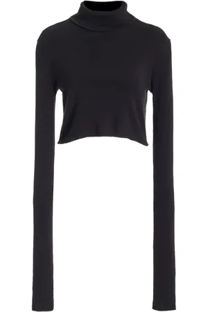 ÉTERNE Cropped Cotton-Blend Turtleneck Top - - XS - Moda Operandi