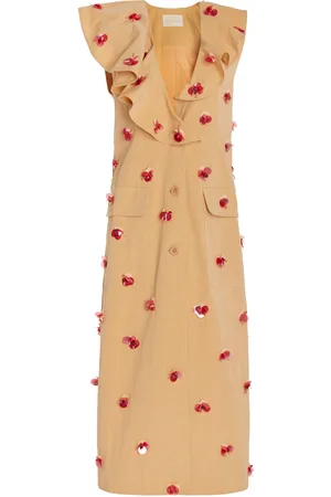 ULLA JOHNSON Harper Embellished Cotton-Blend Sleeveless Coat - - M - Moda Operandi