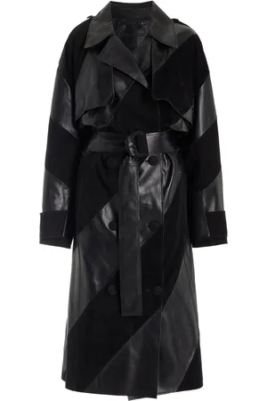Stand Studio Blossom Leather and Suede Trench Coat - - FR 36 - Moda Operandi