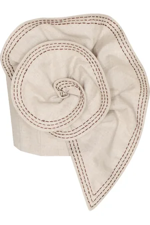 Andres Otalora Fossiles Sculptural Embroidered Linen Crop Top - - US 2 - Moda Operandi