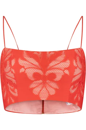 Silvia Tcherassi Trini Embroidered Cotton Crop Top - - M - Moda Operandi