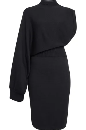 Alaïa Asymmetric Draped Knit Wool Midi Dress - - FR 34 - Moda Operandi