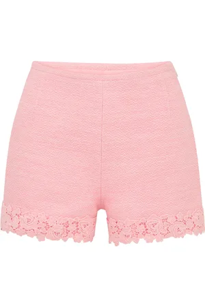 LOVESHACKFANCY Coralyn Lace-Trimmed Tweed Shorts - - US 00 - Moda Operandi