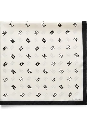 By Malene Birger Monnas Silk Scarf - Black/white - OS - Moda Operandi