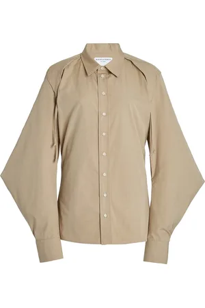 Bottega Veneta Cape-Sleeve Cotton-Blend Poplin Shirt - - IT 38 - Moda Operandi