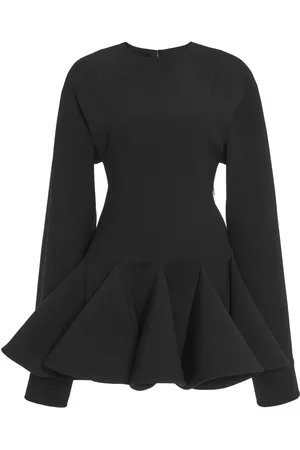 VALENTINO GARAVANI Pleated Wool-Crepe Mini Dress - - IT 40 - Moda Operandi
