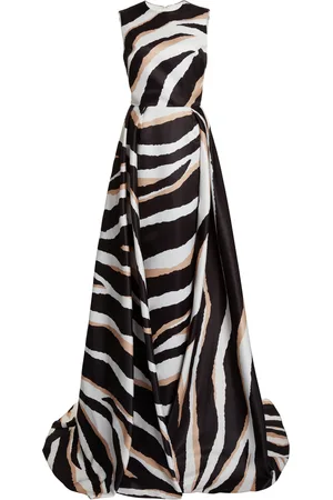 Elie saab Zebra Print A-line Maxi Dress - Black/white - FR 36 - Moda Operandi