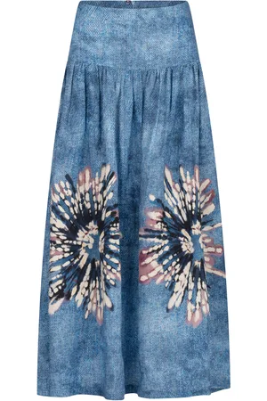 Silvia Tcherassi Abla Stonewashed Linen Midi Skirt - - S - Moda Operandi