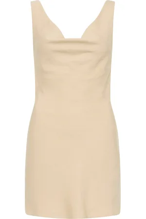 St Agni Draped Tencel-Linen Mini Dress - - M - Moda Operandi