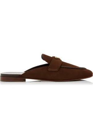 Prada Suede Loafer Mules - - IT 37 - Moda Operandi