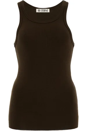ÉTERNE High-Neck Stretch Cotton-Modal Tank Top - - XS - Moda Operandi