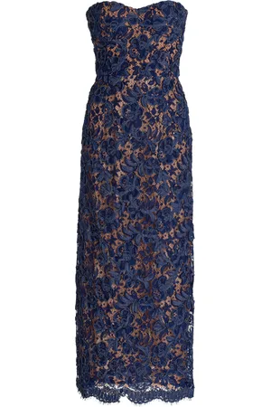 Michael Kors Denim Soutache Lace Midi Dress - - US 0 - Moda Operandi