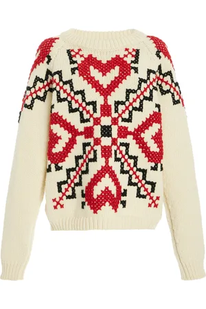 Moncler Embroidered Wool-Blend Sweater - - L - Moda Operandi