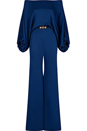Silvia Tcherassi Theresa Off-The-Shoulder Satin Jumpsuit - - XS - Moda Operandi
