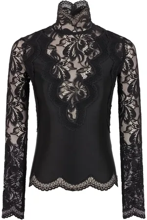 Paco rabanne Lace-Paneled Satin Top - - FR 34 - Moda Operandi