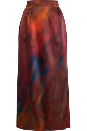 Roksanda Irma Printed Silk-Blend Midi Skirt - - UK 6 - Moda Operandi