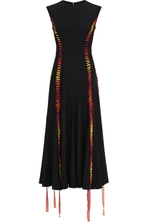 GABRIELA HEARST Kendal Ribbon-Detailed Wool Midi Dress - - IT 36 - Moda Operandi
