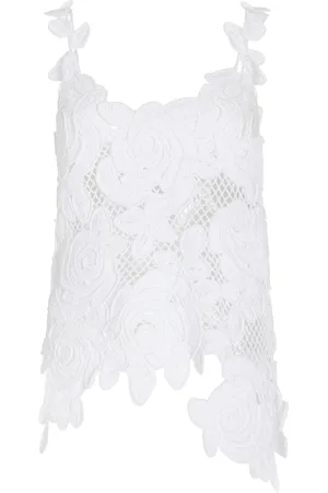Oscar de la Renta Crocheted Cotton Tank Top - - XS - Moda Operandi
