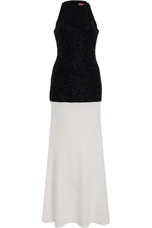 Staud Waltz Beaded Maxi Dress - Black/white - XS - Moda Operandi