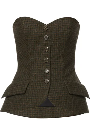 LENA HOSCHEK Queen Mary Wool Bustier Top - - S - Moda Operandi