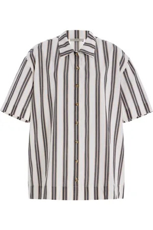 ASCENO The Montauk Striped Cotton-Blend Shirt - Black/white - XS - Moda Operandi