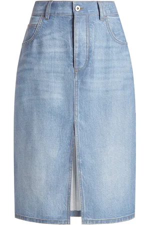 Bottega Veneta Denim-Printed Midi Skirt - - IT 38 - Moda Operandi
