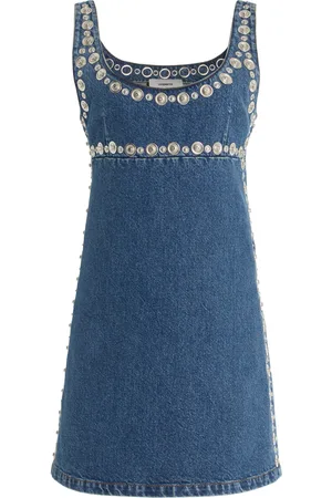 COPERNI Studded Denim Mini Dress - - FR 36 - Moda Operandi
