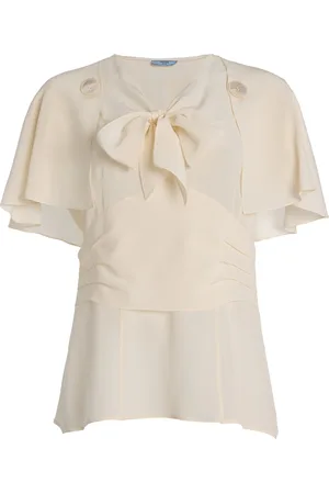 Prada Marocain Silk Top - - IT 36 - Moda Operandi