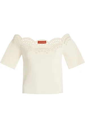 Altuzarra Posy Embroidered Knit Off-The-Shoulder Top - - S - Moda Operandi