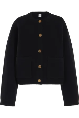 Totême Hammered-Button Wool-Cashmere Cardigan - - L - Moda Operandi