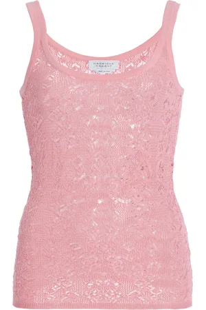 GABRIELA HEARST Pontus Wool-Silk Lace Tank Top - - S - Moda Operandi