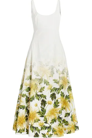 Oscar de la Renta Chrysanthemum Fade Cotton-Poplin Maxi Dress - - US 10 - Moda Operandi