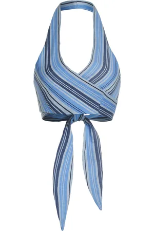 Lisa Marie Fernandez Farrah Cropped Linen-Blend Halter Top - - S - Moda Operandi