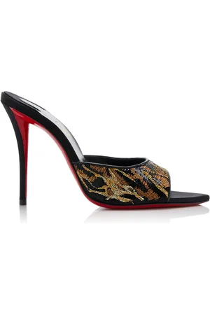 Christian Louboutin Miss Z 100mm Sequined Mules - - IT 36 - Moda Operandi