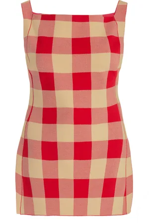 High Exclusive Asher Gingham Cotton-Blend Knit Apron Top - - M - Moda Operandi