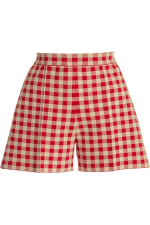 High Exclusive Savannah Gingham Cotton-Blend Knit Shorts - - M - Moda Operandi