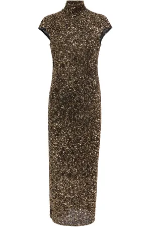 Carla Zampatti Crushed-Sequin Midi Dress - - AU 8 - Moda Operandi