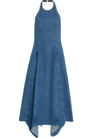 EB DENIM Stella Denim Midi Haler Dress - - XS - Moda Operandi