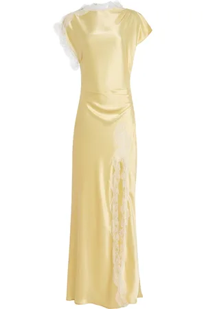 Anna Quan Exclusive Martha Lace-Trimmed Satin Maxi Dress - - UK 14 - Moda Operandi
