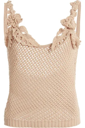 Elie saab Floral Embroidered Mesh Top - - M - Moda Operandi