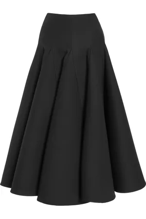 VALENTINO GARAVANI Flared Wool-Silk Crepe Midi Skirt - - IT 40 - Moda Operandi